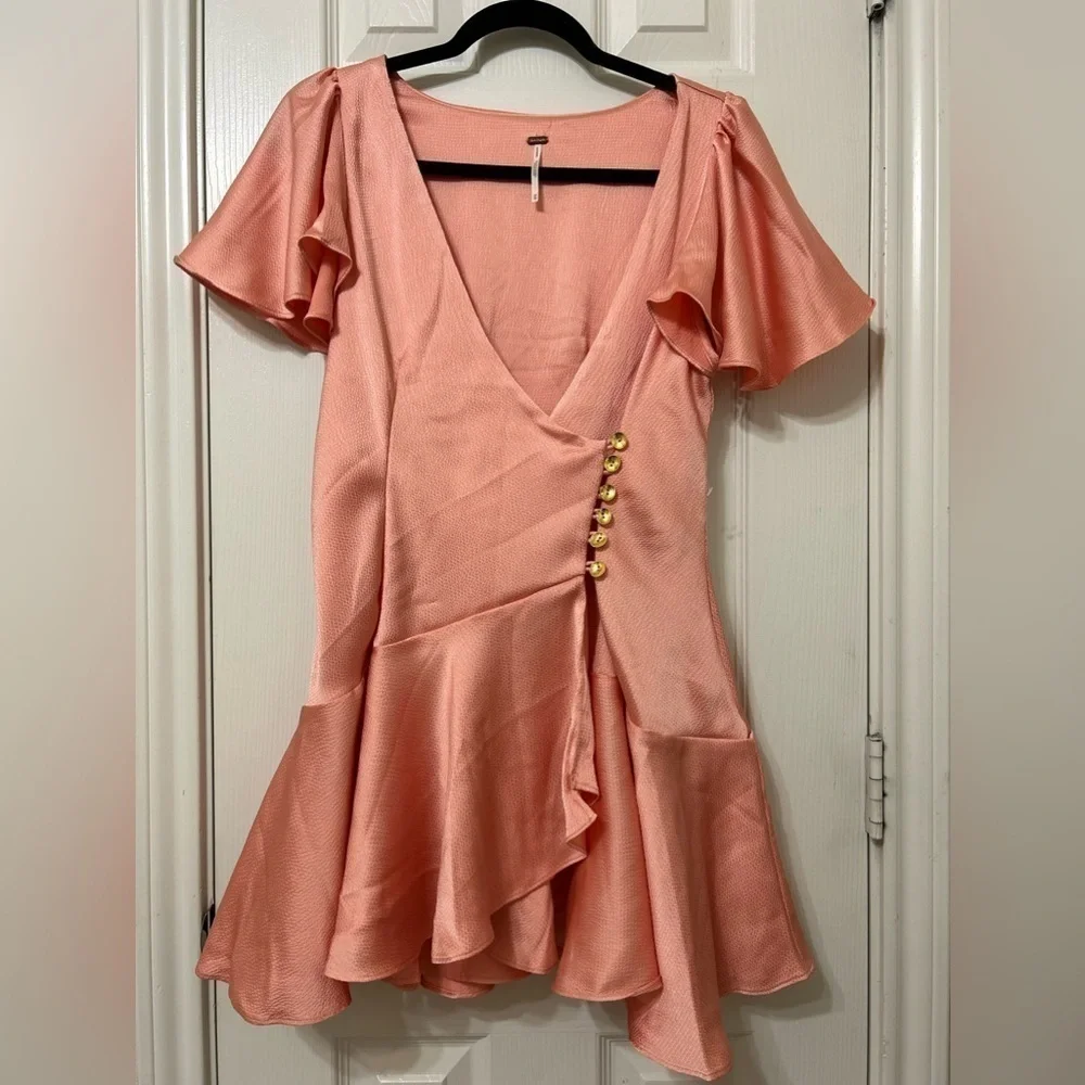 NWOT Free People, Scarlett Mini Dress, XS, Pink